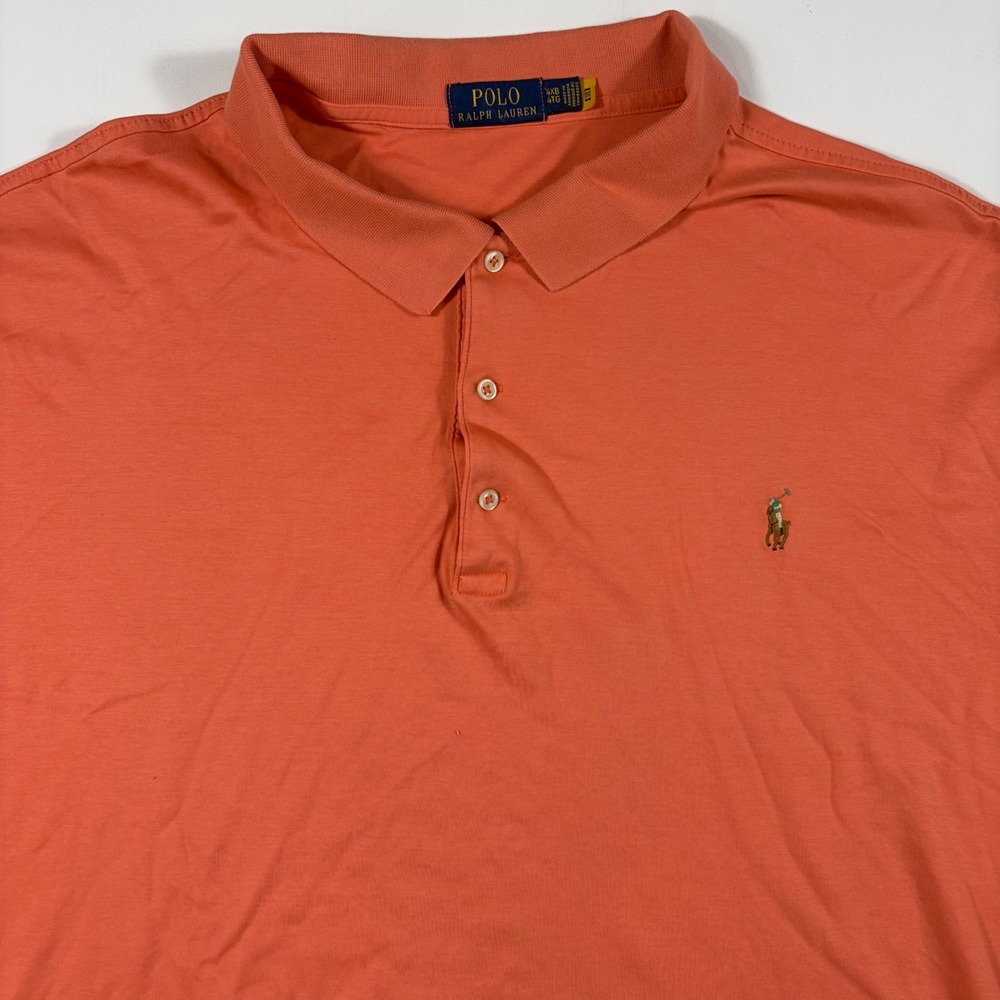 Polo Ralph Lauren Polo Shirt Mens 4XB Big & Tall Short Sleeve Coral Orange